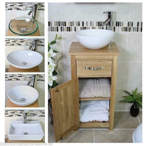 Solid oak bathroom cabinet - oak,