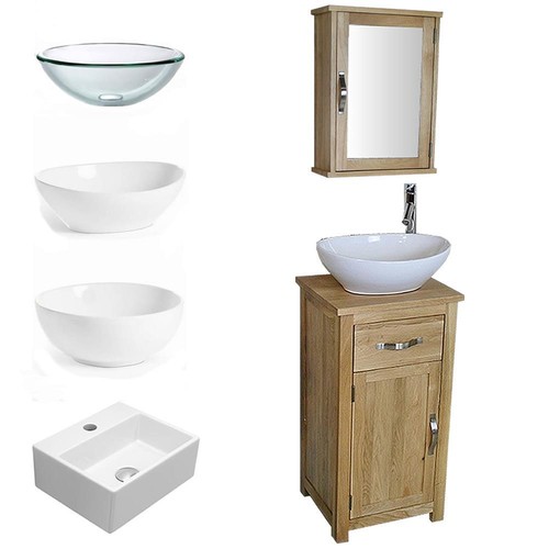 Solid oak bathroom cabinet - solid, |