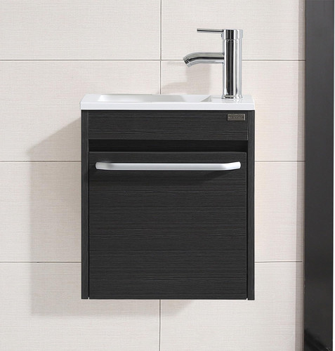 Black floating vanity with - black,