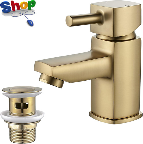 Basin tap square with waste - basin,