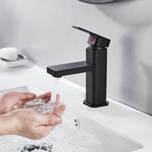 Black bathroom basin mixer tap - bathroom,